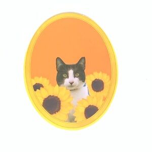 Sunflower Cat Vinyl Sticker